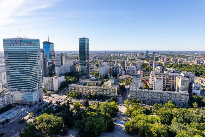Panorama of Warsaw from Palace of Culture and Science